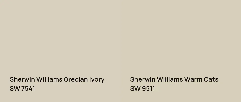 Sherwin Williams Grecian Ivory SW 7541 vs Sherwin Williams Warm Oats SW 9511