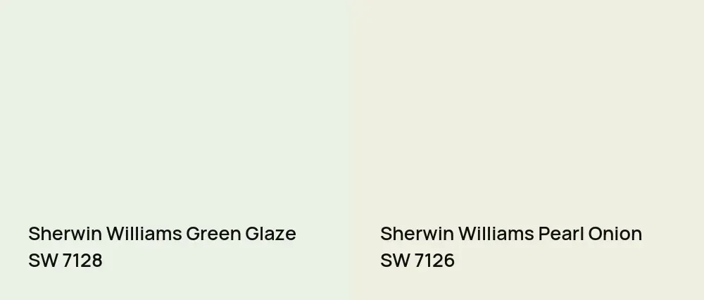 Sherwin Williams Green Glaze SW 7128 vs Sherwin Williams Pearl Onion SW 7126