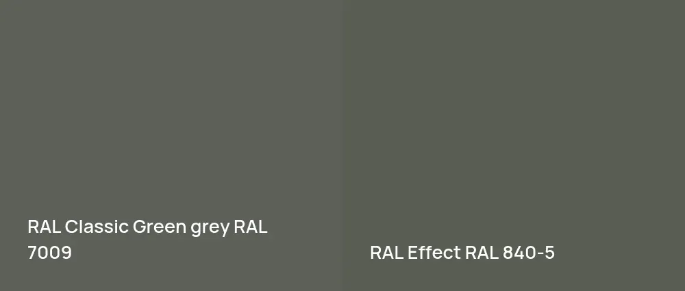 RAL Classic  Green grey RAL 7009 vs RAL Effect  RAL 840-5