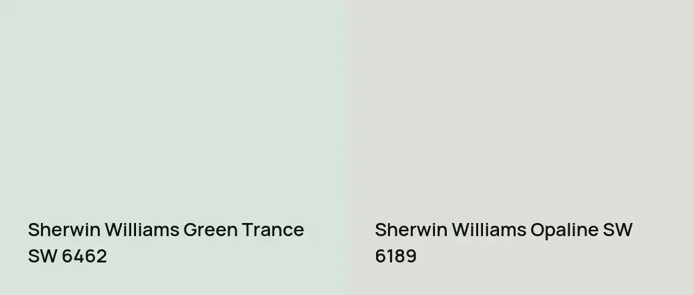 Sherwin Williams Green Trance SW 6462 vs Sherwin Williams Opaline SW 6189