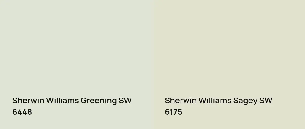 Sherwin Williams Greening SW 6448 vs Sherwin Williams Sagey SW 6175
