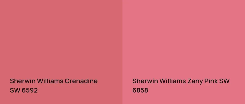 Sherwin Williams Grenadine SW 6592 vs Sherwin Williams Zany Pink SW 6858