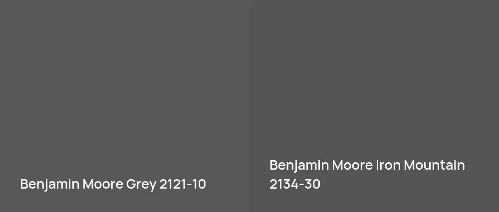 Benjamin Moore Grey 2121-10 vs Benjamin Moore Iron Mountain 2134-30