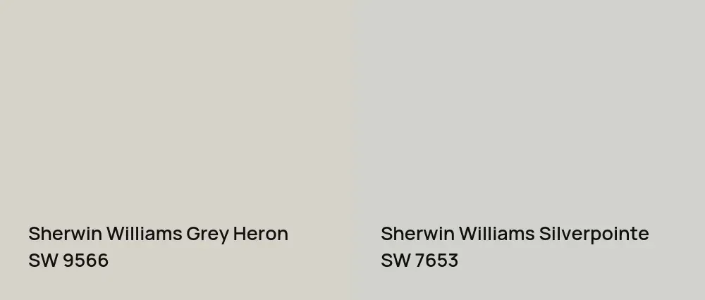 Sherwin Williams Grey Heron SW 9566 vs Sherwin Williams Silverpointe SW 7653