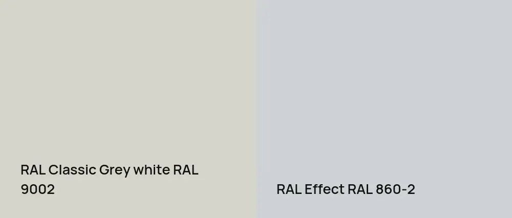 RAL Classic  Grey white RAL 9002 vs RAL Effect  RAL 860-2