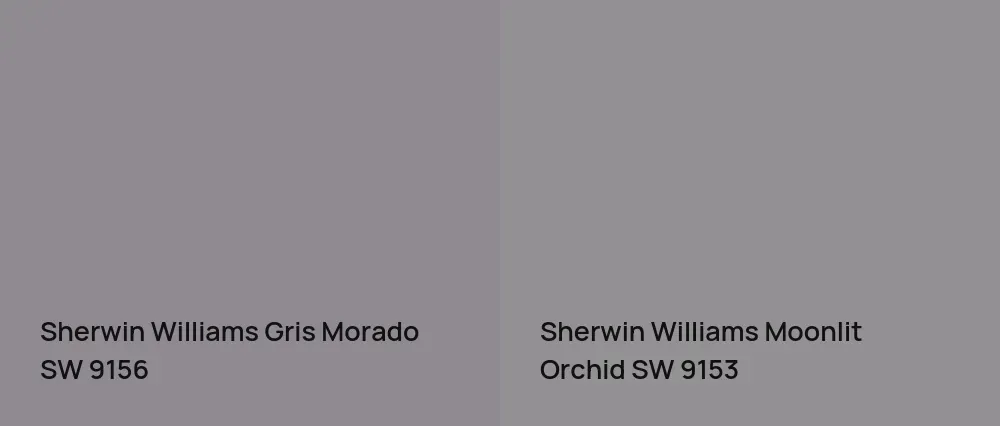 Sherwin Williams Gris Morado SW 9156 vs Sherwin Williams Moonlit Orchid SW 9153