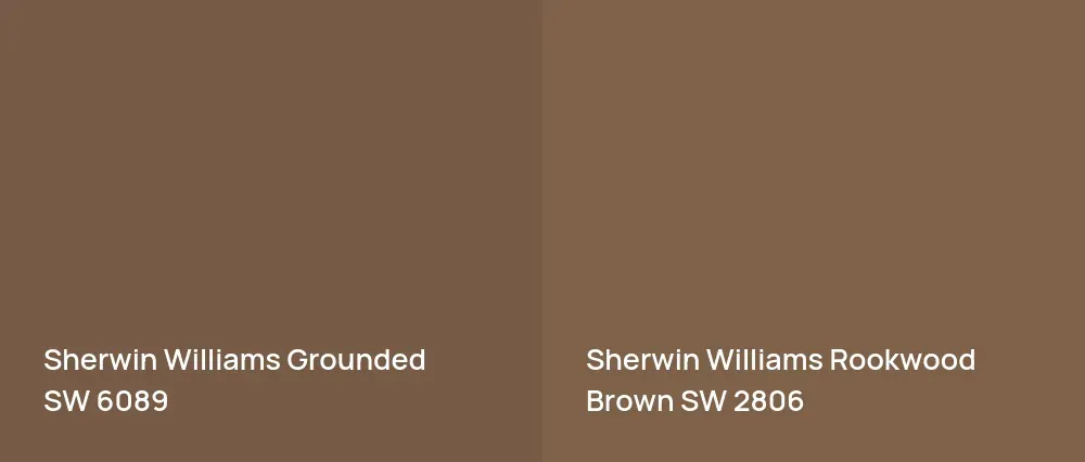 Sherwin Williams Grounded SW 6089 vs Sherwin Williams Rookwood Brown SW 2806