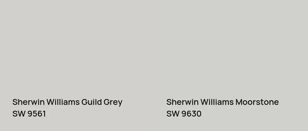 Sherwin Williams Guild Grey SW 9561 vs Sherwin Williams Moorstone SW 9630