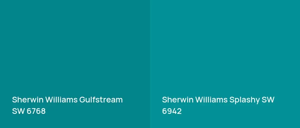 Sherwin Williams Gulfstream SW 6768 vs Sherwin Williams Splashy SW 6942