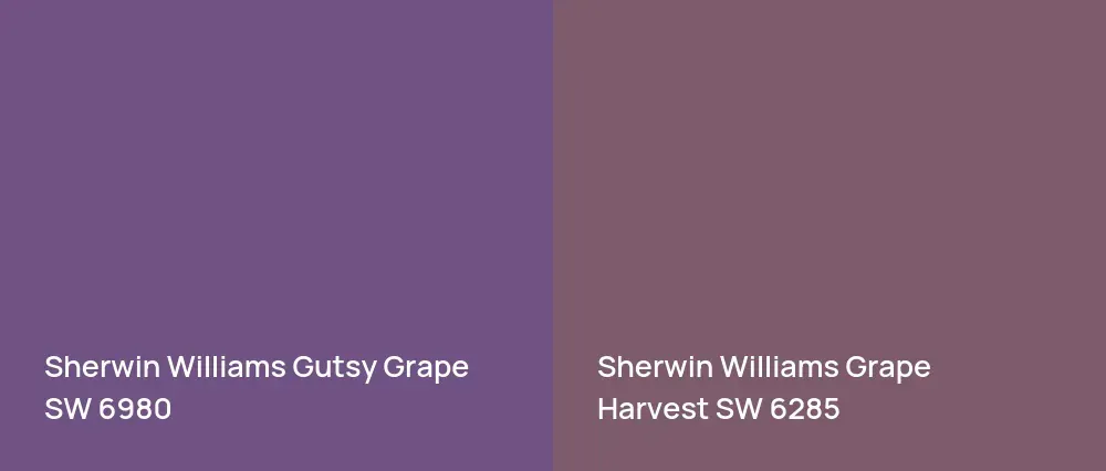 Sherwin Williams Gutsy Grape SW 6980 vs Sherwin Williams Grape Harvest SW 6285