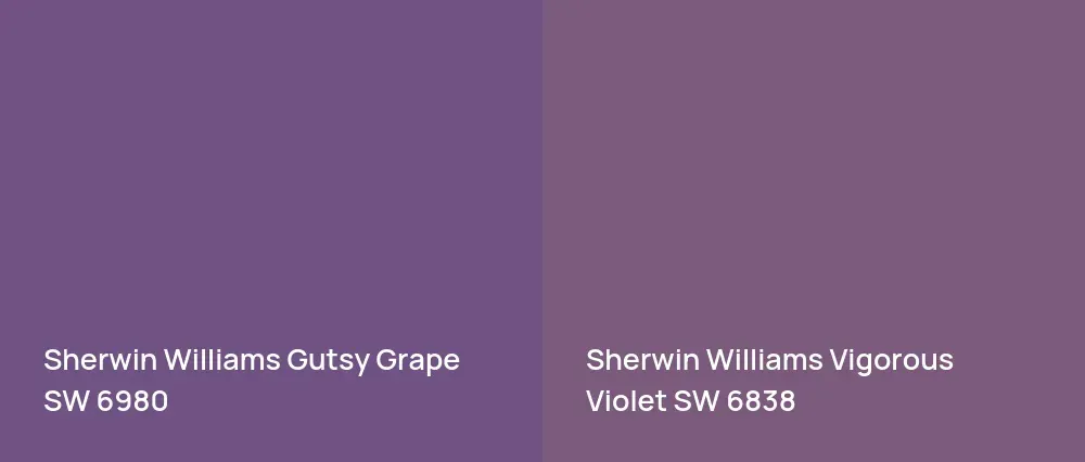 Sherwin Williams Gutsy Grape SW 6980 vs Sherwin Williams Vigorous Violet SW 6838
