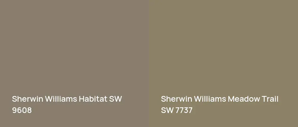 Sherwin Williams Habitat SW 9608 vs Sherwin Williams Meadow Trail SW 7737