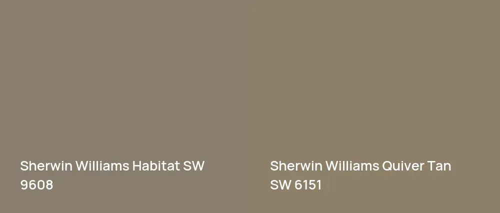 Sherwin Williams Habitat SW 9608 vs Sherwin Williams Quiver Tan SW 6151