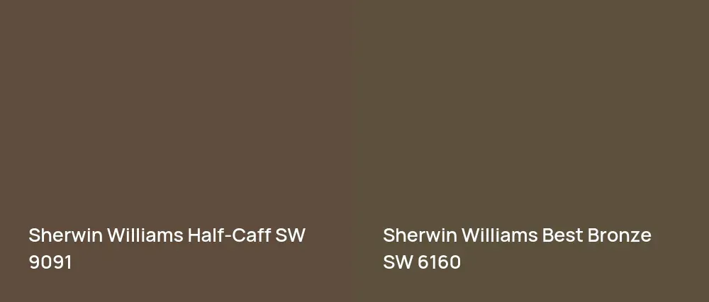Sherwin Williams Half-Caff SW 9091 vs Sherwin Williams Best Bronze SW 6160