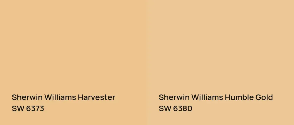 Sherwin Williams Harvester SW 6373 vs Sherwin Williams Humble Gold SW 6380