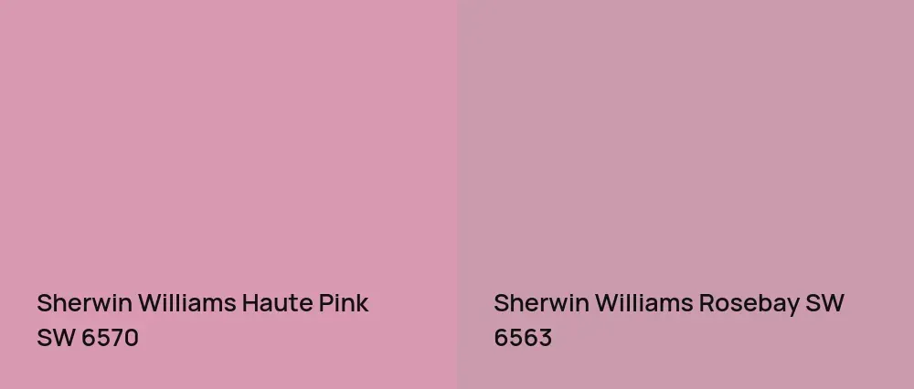 Sherwin Williams Haute Pink SW 6570 vs Sherwin Williams Rosebay SW 6563