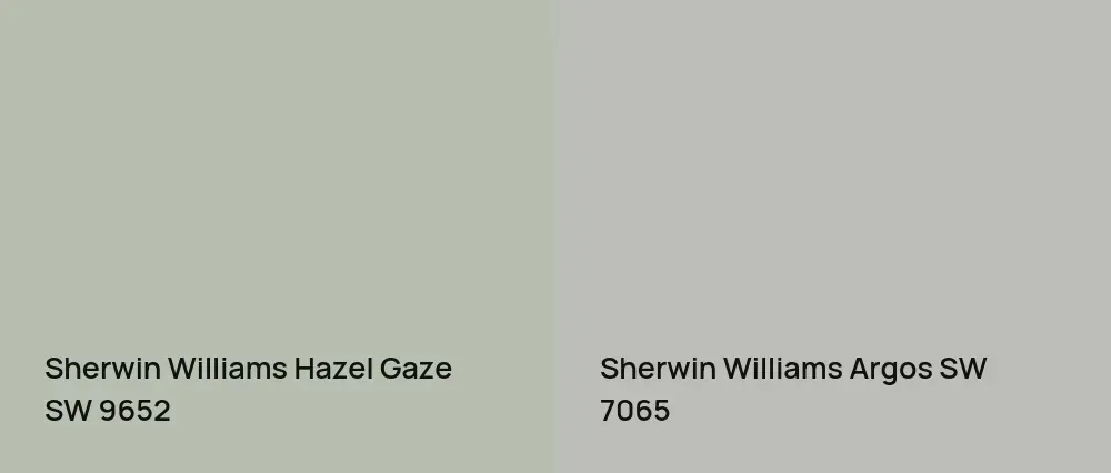 Sherwin Williams Hazel Gaze SW 9652 vs Sherwin Williams Argos SW 7065