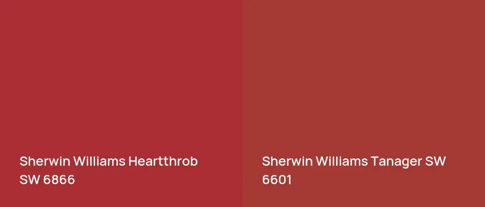 Sherwin Williams Heartthrob SW 6866 vs Sherwin Williams Tanager SW 6601