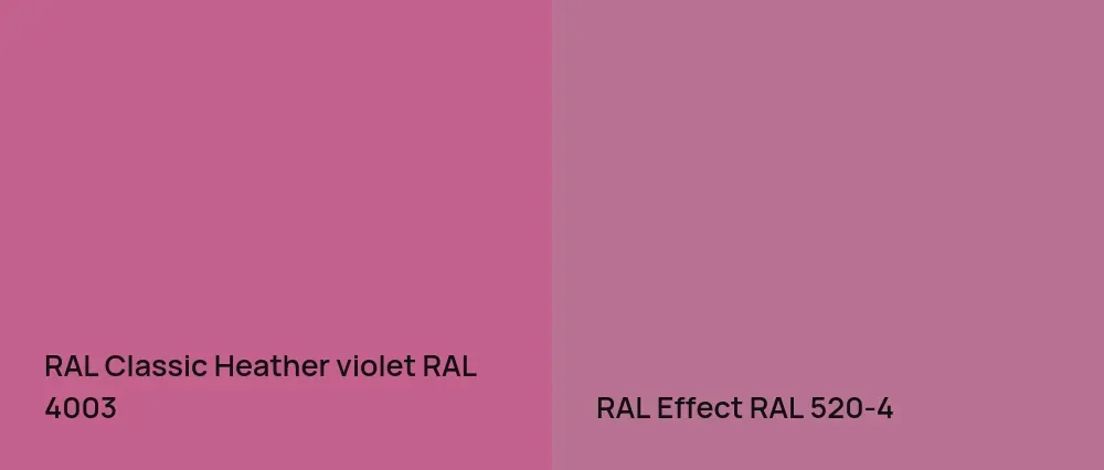 RAL Classic Heather violet RAL 4003 vs RAL Effect  RAL 520-4