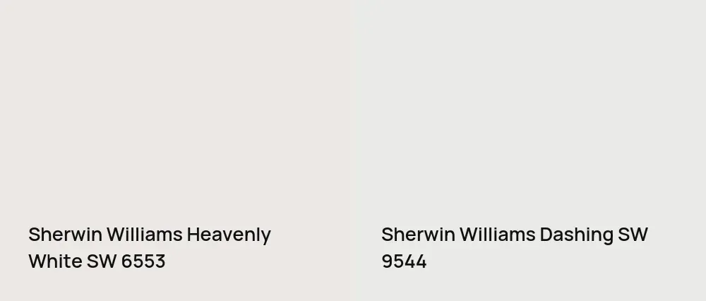 Sherwin Williams Heavenly White SW 6553 vs Sherwin Williams Dashing SW 9544