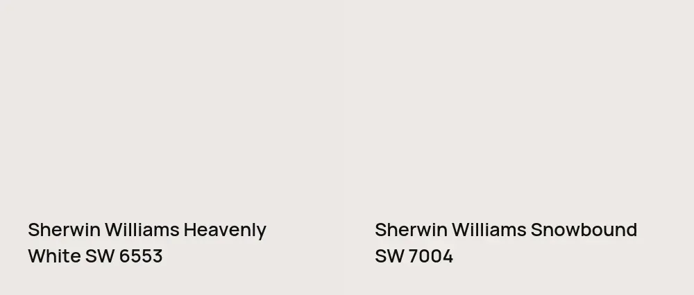 Sherwin Williams Heavenly White SW 6553 vs Sherwin Williams Snowbound SW 7004