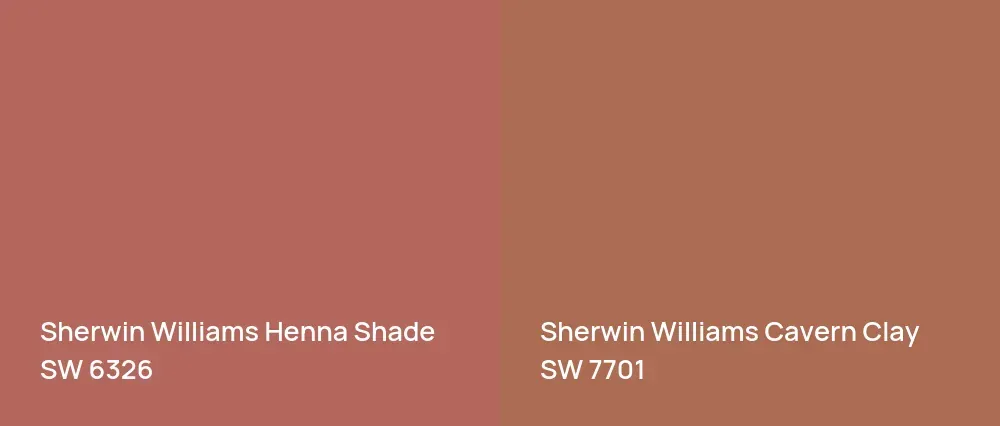 Sherwin Williams Henna Shade SW 6326 vs Sherwin Williams Cavern Clay SW 7701