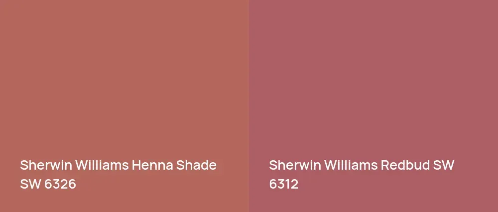 Sherwin Williams Henna Shade SW 6326 vs Sherwin Williams Redbud SW 6312
