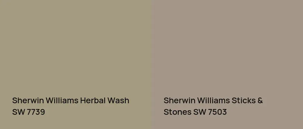 Sherwin Williams Herbal Wash SW 7739 vs Sherwin Williams Sticks & Stones SW 7503