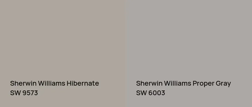 Sherwin Williams Hibernate SW 9573 vs Sherwin Williams Proper Gray SW 6003