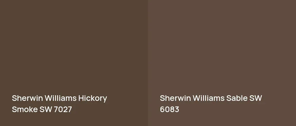 Sherwin Williams Hickory Smoke SW 7027 vs Sherwin Williams Sable SW 6083