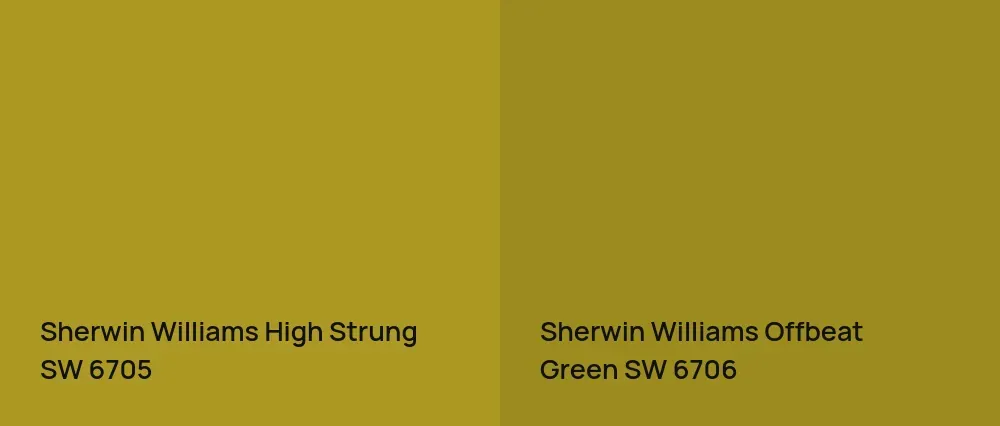 Sherwin Williams High Strung SW 6705 vs Sherwin Williams Offbeat Green SW 6706