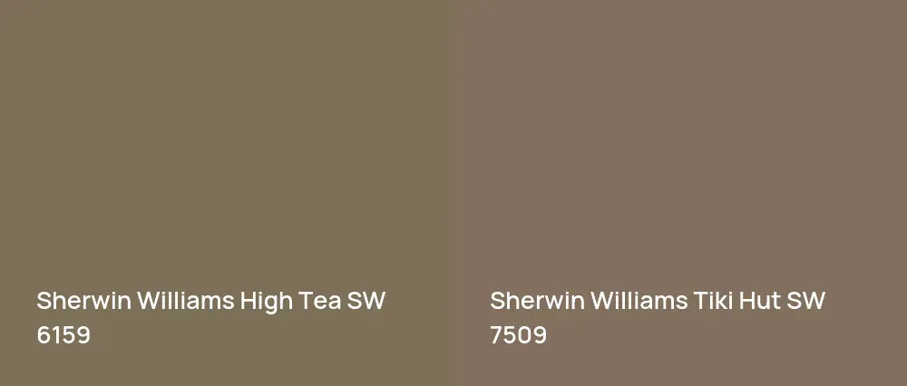 Sherwin Williams High Tea SW 6159 vs Sherwin Williams Tiki Hut SW 7509