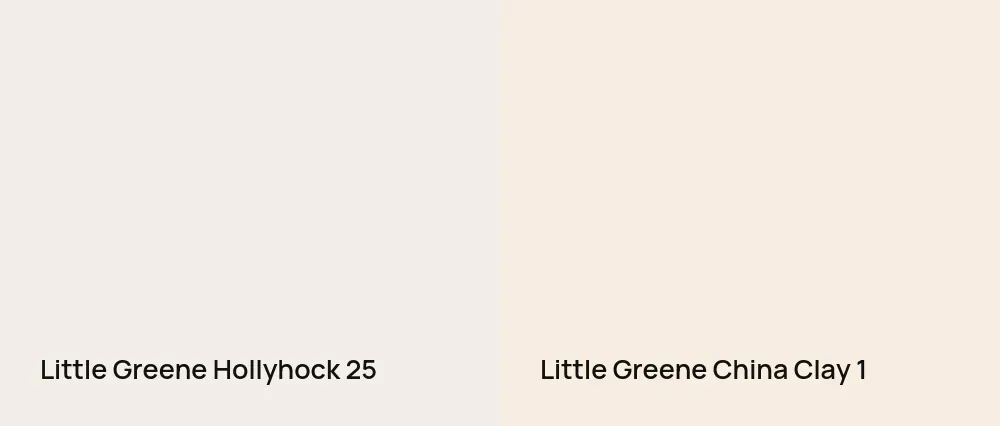 Little Greene Hollyhock 25 vs Little Greene China Clay  1