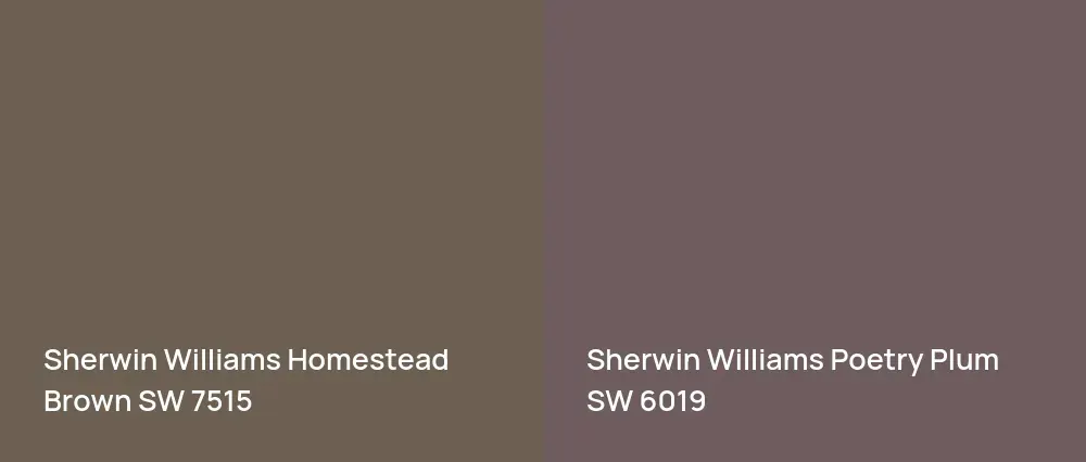 Sherwin Williams Homestead Brown SW 7515 vs Sherwin Williams Poetry Plum SW 6019