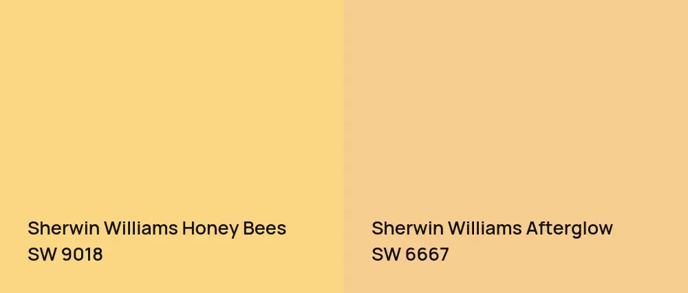 Sherwin Williams Honey Bees SW 9018 vs Sherwin Williams Afterglow SW 6667