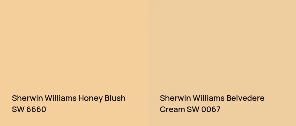 Sherwin Williams Honey Blush SW 6660 vs Sherwin Williams Belvedere Cream SW 0067