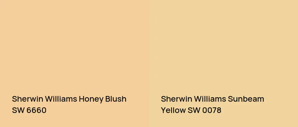Sherwin Williams Honey Blush SW 6660 vs Sherwin Williams Sunbeam Yellow SW 0078