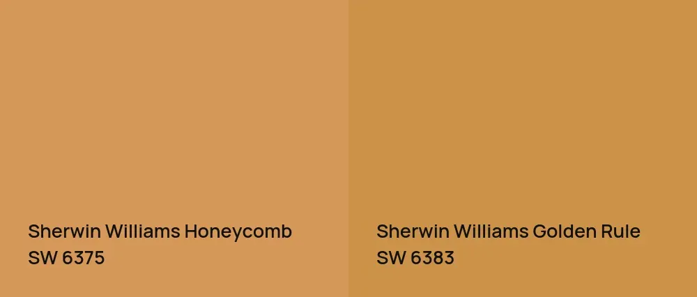 Sherwin Williams Honeycomb SW 6375 vs Sherwin Williams Golden Rule SW 6383
