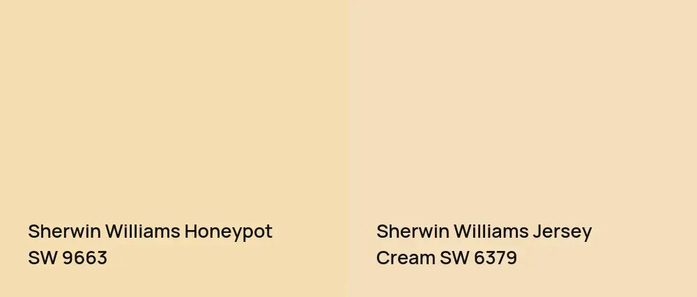 Sherwin Williams Honeypot SW 9663 vs Sherwin Williams Jersey Cream SW 6379