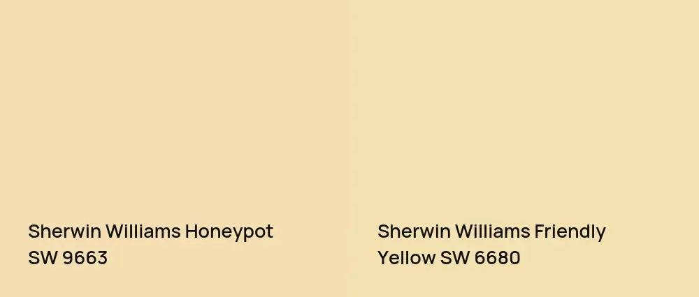 Sherwin Williams Honeypot SW 9663 vs Sherwin Williams Friendly Yellow SW 6680
