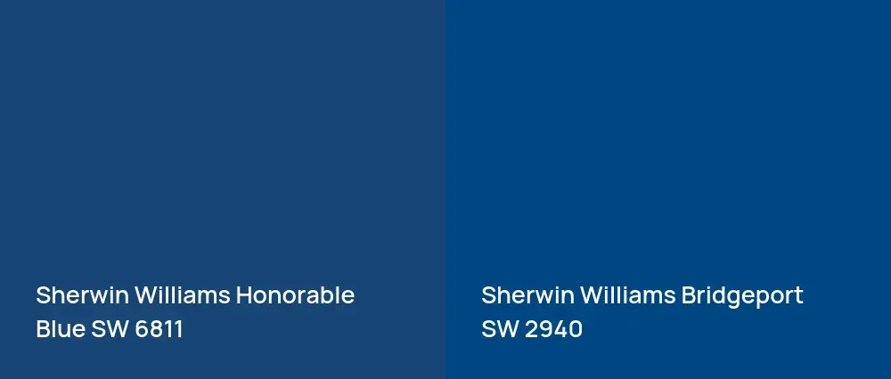 Sherwin Williams Honorable Blue SW 6811 vs Sherwin Williams Bridgeport SW 2940