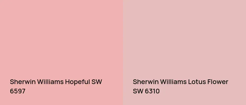 Sherwin Williams Hopeful SW 6597 vs Sherwin Williams Lotus Flower SW 6310