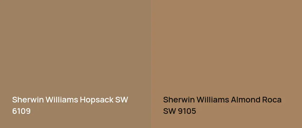 Sherwin Williams Hopsack SW 6109 vs Sherwin Williams Almond Roca SW 9105