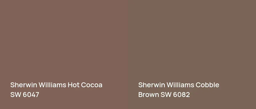 Sherwin Williams Hot Cocoa SW 6047 vs Sherwin Williams Cobble Brown SW 6082