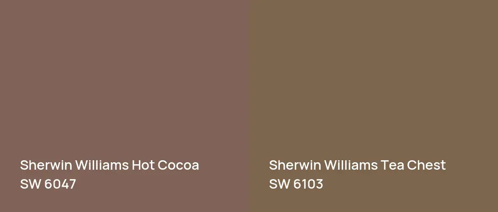 Sherwin Williams Hot Cocoa SW 6047 vs Sherwin Williams Tea Chest SW 6103