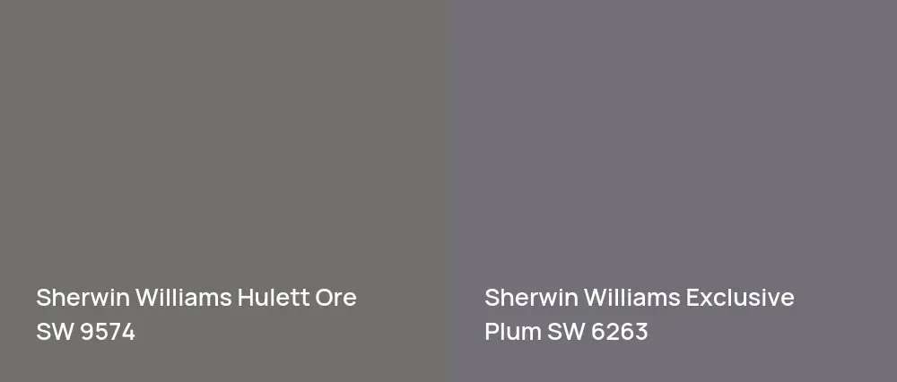 Sherwin Williams Hulett Ore SW 9574 vs Sherwin Williams Exclusive Plum SW 6263