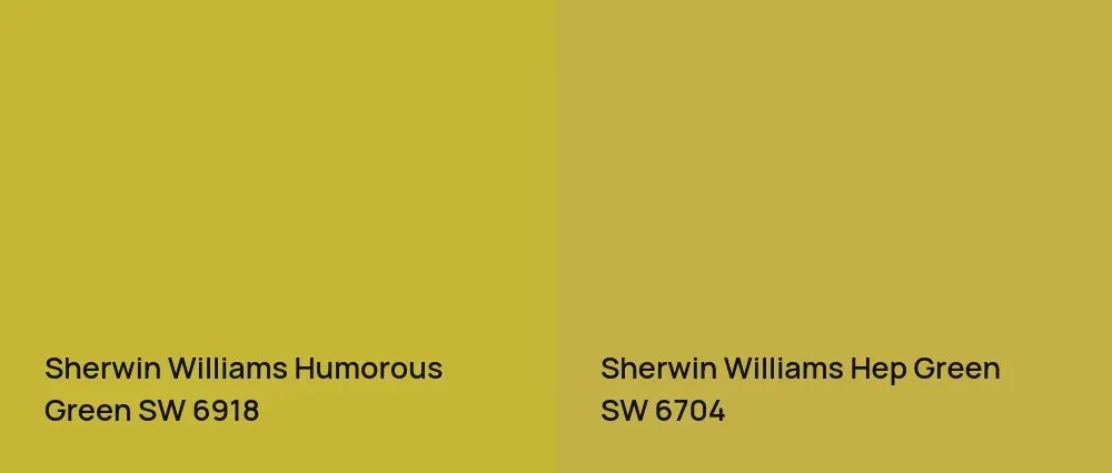Sherwin Williams Humorous Green SW 6918 vs Sherwin Williams Hep Green SW 6704