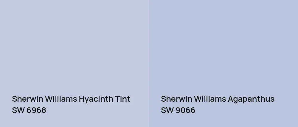 Sherwin Williams Hyacinth Tint SW 6968 vs Sherwin Williams Agapanthus SW 9066