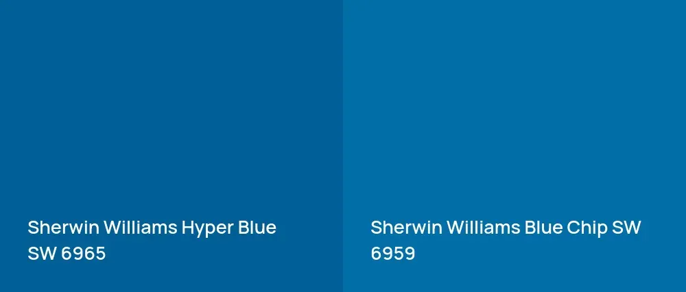 Sherwin Williams Hyper Blue SW 6965 vs Sherwin Williams Blue Chip SW 6959