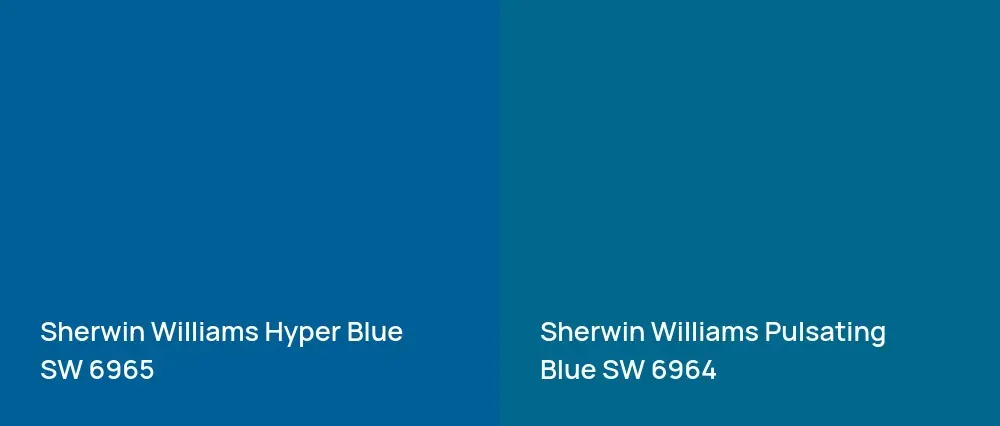 Sherwin Williams Hyper Blue SW 6965 vs Sherwin Williams Pulsating Blue SW 6964